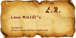 Lexa Miklós névjegykártya